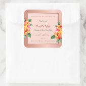 バラ金ゴールドおよびピンクフローラ製品の包装ラベル スクエアシール (バッグ)