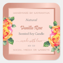 バラ金ゴールドおよびピンクフローラ製品の包装ラベル