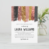 バラ金ゴールドおよびブラックテープ誕生日招待状 招待状 (スタンド正面)