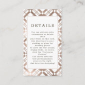 バラ金ゴールドおよび任意のカラー秋プレイド結婚の詳細 エンクロージャーカード (正面)