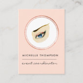 バラ金ゴールドおよび赤面ピンクイベントプランナー 名刺 (正面)