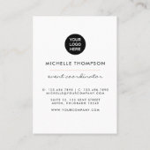 バラ金ゴールドおよび赤面ピンクイベントプランナー 名刺 (裏面)