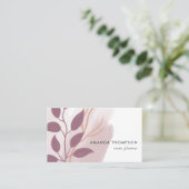 バラ金ゴールドおよび赤面ピンク抽象芸術名刺 名刺 (スタンド正面)