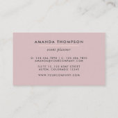 バラ金ゴールドおよび赤面ピンク抽象芸術 名刺 (裏面)