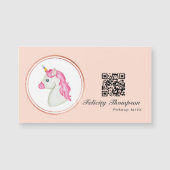 バラ金ゴールドおよび赤面ピンク美容師QRコード (正面)