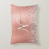 バラ金ゴールドかわいらし銀ガーリーグリッタースパークリー アクセントクッション (正面(垂直))