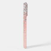 バラ金ゴールドかわいらし銀ガーリーグリッタースパークリー iPhoneケース (右側面)