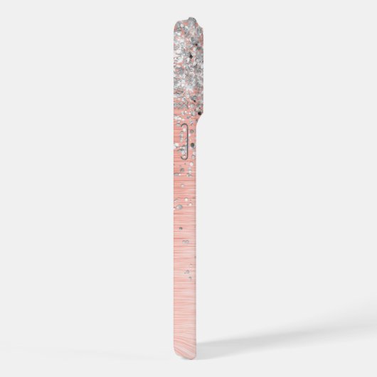 バラ金ゴールドかわいらし銀ガーリーグリッタースパークリー iPhoneケース (右側面)