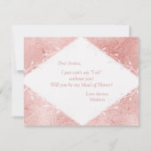 バラ金ゴールドきらめくが私のメイド・オブ・オーナー(花嫁付き添い人) 招待状 (裏面)