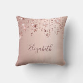 バラ金ゴールドきらめくはガーリーピンクのメタリック名 クッション (裏面)