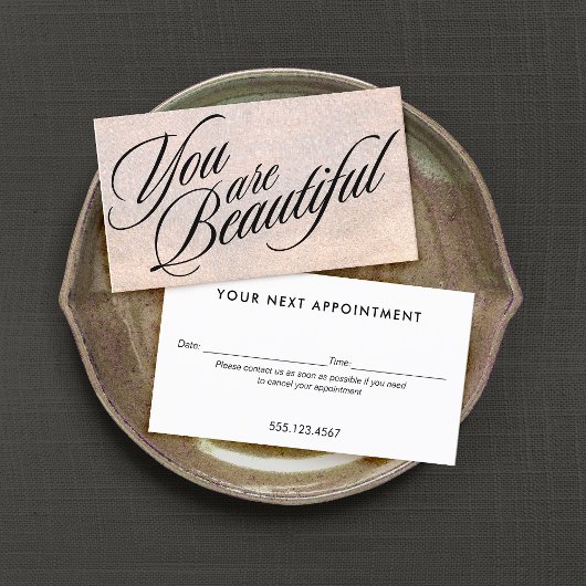 バラ金ゴールドきらめくアポイントメントアラーム 予約カード