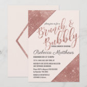 バラ金ゴールドきらめくグリッターセクインブランチバブリー 招待状 (正面/裏面)