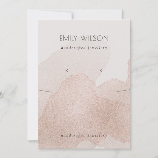 バラ金ゴールドきらめくストロークネックレスイヤリングディスプレイ 招待状 (正面)