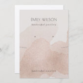 バラ金ゴールドきらめくストロークネックレスイヤリングディスプレイ 招待状 (正面/裏面)