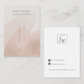 バラ金ゴールドきらめくストロークヘアクリップピン表示 名刺 (正面/裏面)