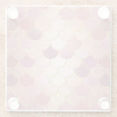 バラ金ゴールドきらめくマーメイドスケールパターン ガラスコースター (裏面)