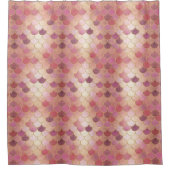 バラ金ゴールドきらめくマーメイドスケールパターン シャワーカーテン (正面)