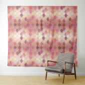 バラ金ゴールドきらめくマーメイドスケールパターン タペストリー (インサイチュ(横))