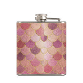 バラ金ゴールドきらめくマーメイドスケールパターン フラスク (裏面)