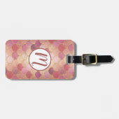 バラ金ゴールドきらめくマーメイドスケールパターン ラゲッジタグ (正面横)