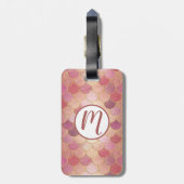 バラ金ゴールドきらめくマーメイドスケールパターン ラゲッジタグ (裏面縦)