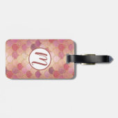 バラ金ゴールドきらめくマーメイドスケールパターン ラゲッジタグ (裏面横)