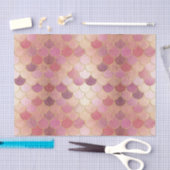 バラ金ゴールドきらめくマーメイドスケールパターン 薄葉紙 (クラフト)