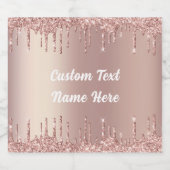 バラ金ゴールドきらめくワインボトルラベルカスタム文字 スパークリングワインラベル (シングルラベル)