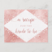 バラ金ゴールドきらめく箔ブライダルシャワーレシピカード ポストカード (正面)