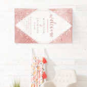 バラ金ゴールドきらめく金属箔結婚の歓迎 横断幕 (インサイチュ)