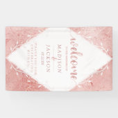 バラ金ゴールドきらめく金属箔結婚の歓迎 横断幕 (横)