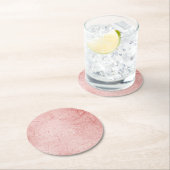 バラ金ゴールドきらめく金属結婚式の受信パーティー ラウンドペーパーコースター (インサイチュ)