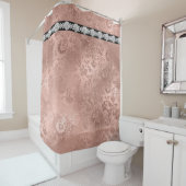 バラ金ゴールドきらめく（ダイヤモンドを横切る） シャワーカーテン (インサイチュ)