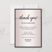 バラ金ゴールドご購入メモカードをありがとう ノートカード (正面)
