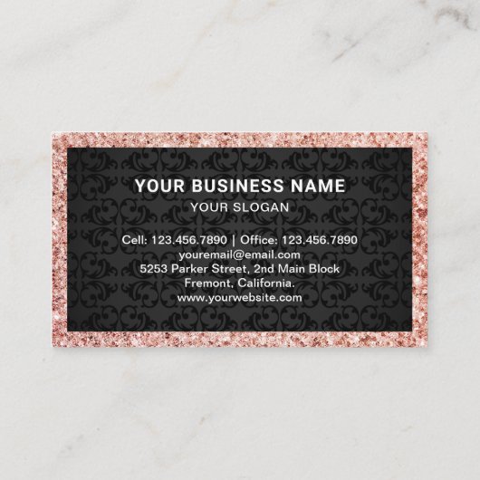 バラ金ゴールドさくらんぼカップケーキパティシシェフベーカリー 名刺 (裏面)