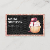 バラ金ゴールドさくらんぼカップケーキパティシシェフベーカリー 名刺 (正面)