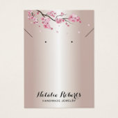 バラ金ゴールドさくらんぼブロッサムジュエリーイヤリングディスプレイ (正面)