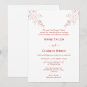 バラ金ゴールドさくらんぼブロッサム結婚式招待状 招待状 (正面/裏面)