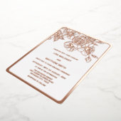 バラ金ゴールドさくらんぼ中国の結婚ブロッサム 箔招待状 (回転した状態)