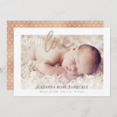 バラ金ゴールドそう愛の誕生発表カード 案内状 (正面/裏面)