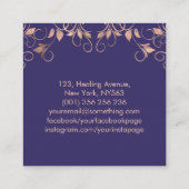 バラ金ゴールドとアメジストハスの花 スクエア名刺 (裏面)