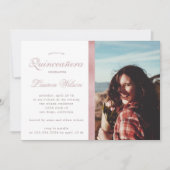 バラ金ゴールドとグリッターキンセアニェラフォト招待状 招待状 (正面)