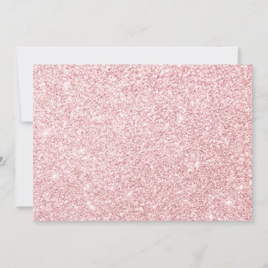 バラ金ゴールドとグリッターキンセアニェラフォト招待状 招待状 (裏面)