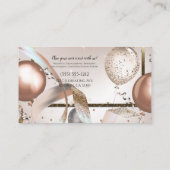 バラ金ゴールドとグリッターバルーンパーティーイベントプランナー 名刺 (裏面)