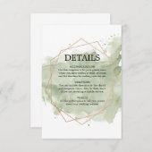 バラ金ゴールドとグリーンウォーター結婚カラーの詳細カード エンクロージャーカード (正面/裏面)