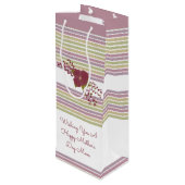 バラ金ゴールドとグリーン ワインギフトバッグ (裏面アングル)