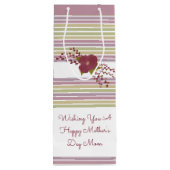 バラ金ゴールドとグリーン ワインギフトバッグ (裏面)