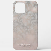 バラ金ゴールドとグレーエレガント大理石グラデーション Case-Mate iPhoneケース (裏面)