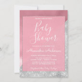 バラ金ゴールドとシルバーガールズベビーシャワー 招待状 (正面)