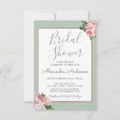 バラ金ゴールドとセージフローラブライダルシャワー 招待状 (正面)